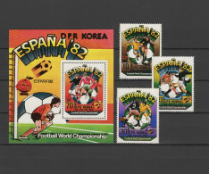 North Korea 1981 Football Soccer World Cup Set Of 3 + S/s MNH - 1982 – Espagne