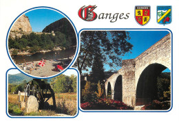 34 Ganges Baignade Dans L'hérault Une Meuse Le Vieux Pont Sur L'hérault  Multivue  N° 12 \MM5031 - Ganges