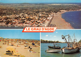 34 LE GRAU-D'AGDE  Multivue Plage Et Pêche  (Scan R/V) N° 49 \MM5049Vic - Sonstige & Ohne Zuordnung