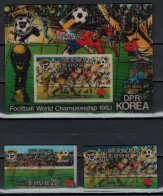 North Korea 1981 Football Soccer World Cup Set Of 2 + S/s 3-D MNH - 1982 – Spain