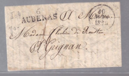 Une Lettre Dite Précurseurs   6 Aubenas   Dateur  A  1829 Destination Grignan - 1801-1848: Precursors XIX