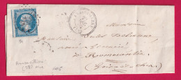 N°14 PC 91 + CAD TYPE 15 ANSAUVILLIERS OISE CAD TYPE 22 POUR ROMORANTIN LOIR ET CHER TYPE 15 ROMORANTIN SUR TP LETTRE - 1849-1876: Periodo Classico