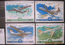 RUSSIA ~ 1979 ~ S.G. NUMBERS 4883 - 4884 + 4886 - 4887, ~ 'LOT B' ~ AIRCRAFT. ~ MNH #03597 - Nuovi