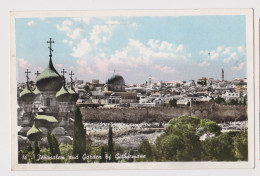 ISRAEL Jerusalem General View, Gethsemane Garden, Vintage Armenian Photo Postcard By GARBIS SEMERDJIAN RPPc AK (1043) - Israel