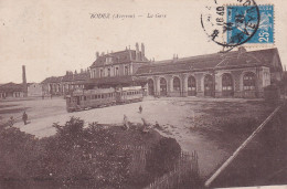 Rodez (12 Aveyron) La Gare - Et Le Tramway - édition Des Magasins A La Ménagère Circulée 1921 - Rodez