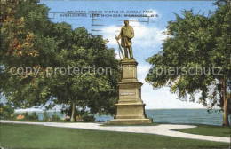 11694142 Milwaukee_Wisconsin Solomon Juneau Statue Juneau Park Lake Michigan - Sonstige & Ohne Zuordnung