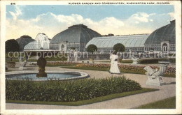 11694029 Chicago_Illinois Flower Garden Conservatory Washington Park Fountain - Sonstige & Ohne Zuordnung