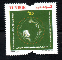 2023 - Tunisia - 60th Anniversary Of The African Union- Map - Complete Set 1v.MNH** - Tunisia (1956-...)