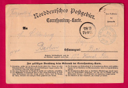 GUERRE 1870 CORRESPONDENZ KARTE FELD POST RELAIS DE ST JOIRE MEUSE 21/8/1870 POUR BERLIN ALLEMAGNE PRUSSE LETTRE - Krieg 1870