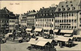 CPA Gera, Markt, Central Hotel, Brunnen - Sonstige & Ohne Zuordnung