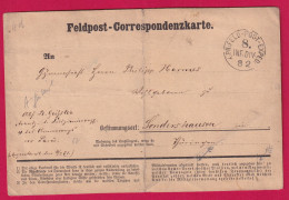 GUERRE 1870 CORRESPONDENZ KARTE FELD POST RELAIS ARGENTEUIL SEINE ET OISE SONDERSHAUSSEN ALLEMAGNE PRUSSE LETTRE - Guerre De 1870