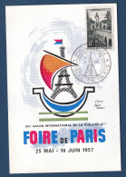 France - FDC - Premier Jour - Carte Maximum - Foire De Paris - 1957 - 1950-1959