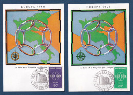 France - FDC - Premier Jour - Carte Maximum - Europa - 1959 - 1950-1959