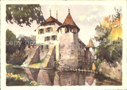 11692110 Hallwil Schloss Hallwil Aquarell Hallwil - Other & Unclassified