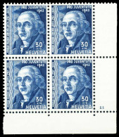 SCHWEIZ PRO JUVENTUTE Nr 415 Postfrisch VIERERBLOCK ECK X4FAD7A - Unused Stamps