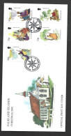 Falkland Islands 2000 Christmas Set Of 5 On Illustrated FDC Official Unaddressed - Falkland Islands