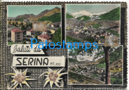 228238 ITALY SERINA MULTI VIEW CIRCULATED TO ARGENTINA POSTAL POSTCARD - Other & Unclassified