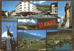 11691920 Sierre VS Panorama Ortsansichten Steinbockskulptur Sierre - Autres & Non Classés