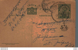 India Postal Stationery Patiala State 9p To Jaipur - Patiala