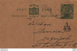 India Postal Stationery Patiala State 9p Sujangarh Cds - Patiala