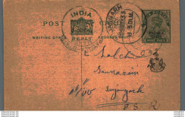 India Postal Stationery Patiala State 9p Sujangarh Cds - Patiala