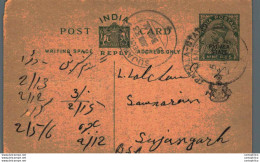 India Postal Stationery Patiala State 9p Sujangarh Cds - Patiala