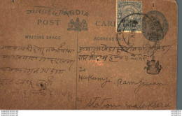 India Postal Stationery Patiala State 1/4 A - Patiala