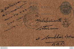 India Postal Stationery Patiala State 1/4 A Sambhar Lake Cds - Patiala