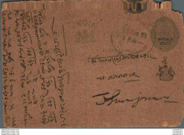 India Postal Stationery Patiala State 1/4A To Jhunjhunu - Patiala