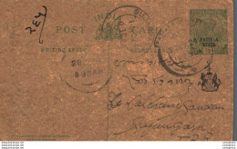 India Postal Stationery Patiala State 1/2 A Sujangarh Cds - Patiala