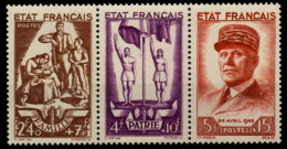 FRANKREICH 1943 Nr 591 Und 592 593 Postfrisch 3ER STR X742F22 - Unused Stamps