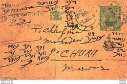 India Postal Stationery Patiala State 1/2 A Churu Cds - Patiala