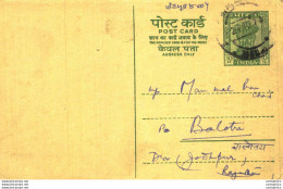 India Postal Stationery Ashoka 10p To Balotra - Postkaarten