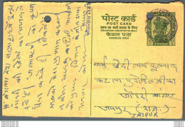 India Postal Stationery Ashoka 10p To Jaipur - Postkaarten