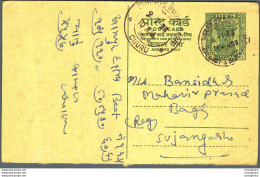 India Postal Stationery Ashoka 10p Churu Cds Shah Chhotalal Prabhudas Nadiad - Postkaarten