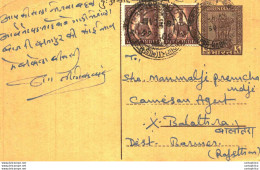 India Postal Stationery Ashoka 6p To Balotra Bijapur - Postcards