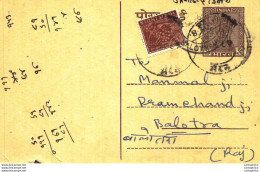 India Postal Stationery Ashoka 6p To Balotra Svastika - Postcards