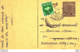 India Postal Stationery Ashoka 6p Nagaur Raj Cds - Postcards