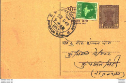 India Postal Stationery Ashoka 6p Nagaur Raj Cds Nika Mal Mohan Lal Muktsar - Postcards