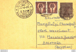 India Postal Stationery Ashoka 6p Balotra Barmer Cds Shantilal Hansraj Surendranagar - Postcards