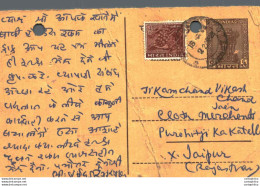 India Postal Stationery Ashoka 6p To Jaipur - Postcards