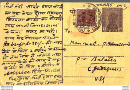 India Postal Stationery Ashoka 6p Niamat Singh Zorawar Singh Jain Baraut Meerut - Postcards