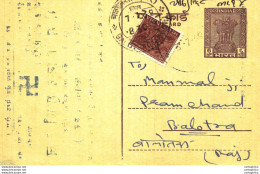 India Postal Stationery Ashoka 6p Svastika - Postcards