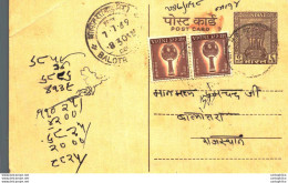 India Postal Stationery Ashoka 6p Balotra Cds - Postcards