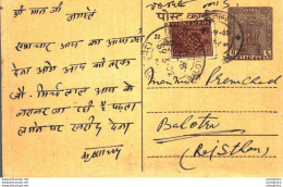 India Postal Stationery Ashoka 6p To Balotra Pritam Chand Rameshwer Dass Sunam Mandi Lehragaga - Postcards