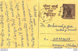 India Postal Stationery Ashoka 6p To Narayana - Postcards