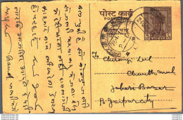 India Postal Stationery Ashoka 6p To Jaipur - Postcards