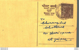 India Postal Stationery Ashoka 6p To Jaipur Lachhmangarh - Postcards