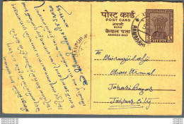 India Postal Stationery Ashoka 6p To Jaipur - Postcards