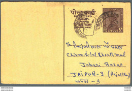 India Postal Stationery Ashoka 6p To Jaipur - Postcards